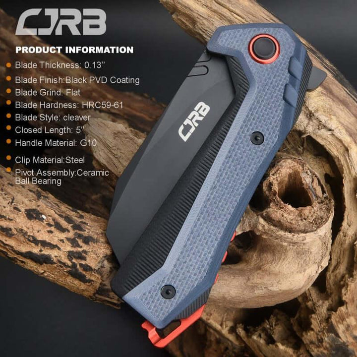 CJRB Tigris Linerlock Black & Blue G10 PVD Cleaver AR-RPM9 - Knives.mx