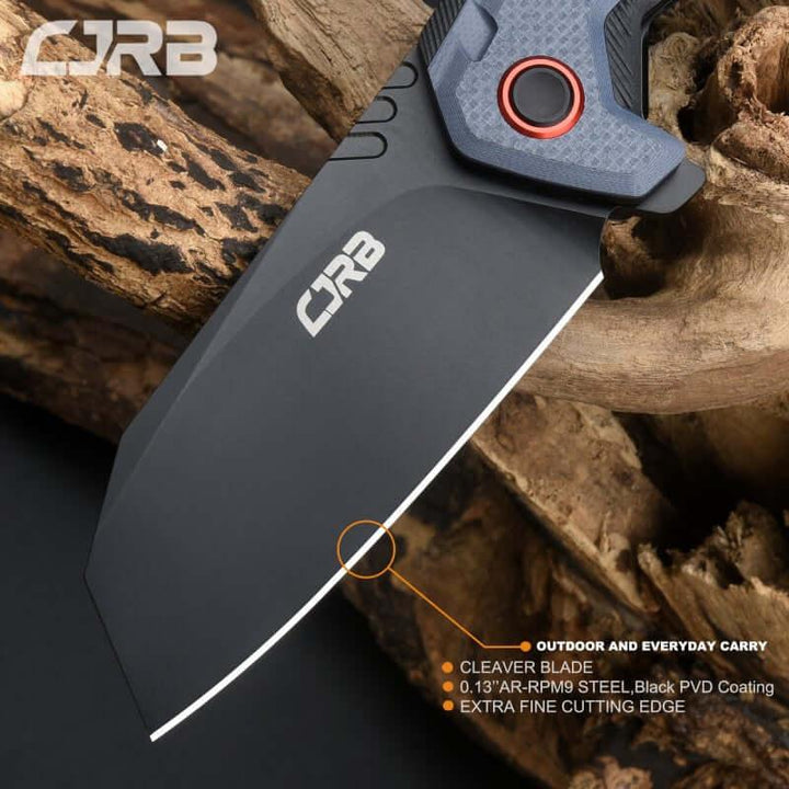 CJRB Tigris Linerlock Black & Blue G10 PVD Cleaver AR-RPM9 - Knives.mx