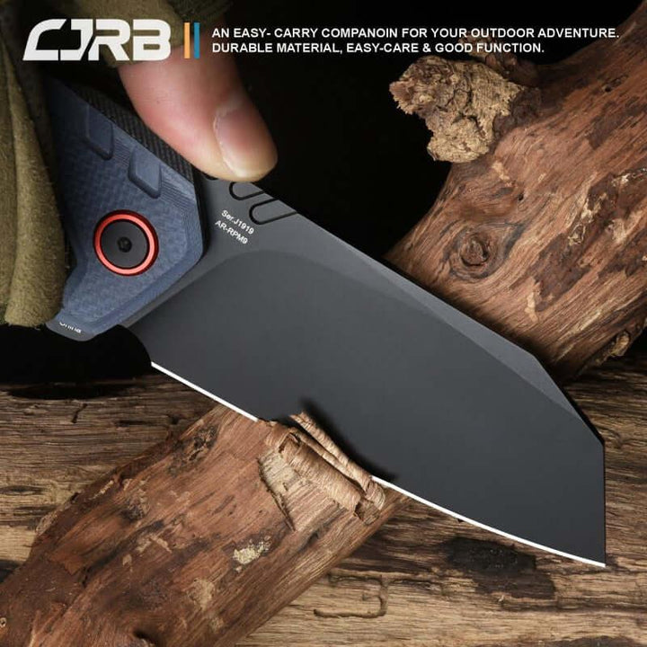 CJRB Tigris Linerlock Black & Blue G10 PVD Cleaver AR-RPM9 - Knives.mx