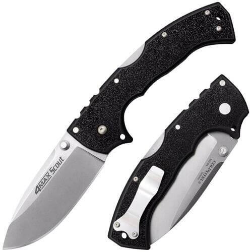 Cold Steel 4-Max Scout Lockback Black Griv-Ex Stonewash AUS-10A - Knives.mx
