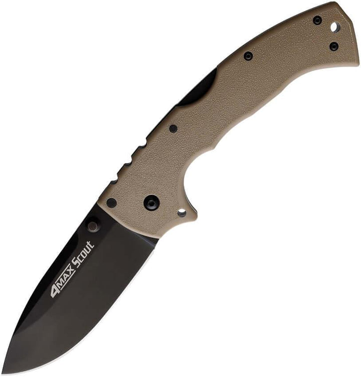 Cold Steel 4-Max Scout Lockback Desert Tan Griv-Ex Black AUS10A - Knives.mx