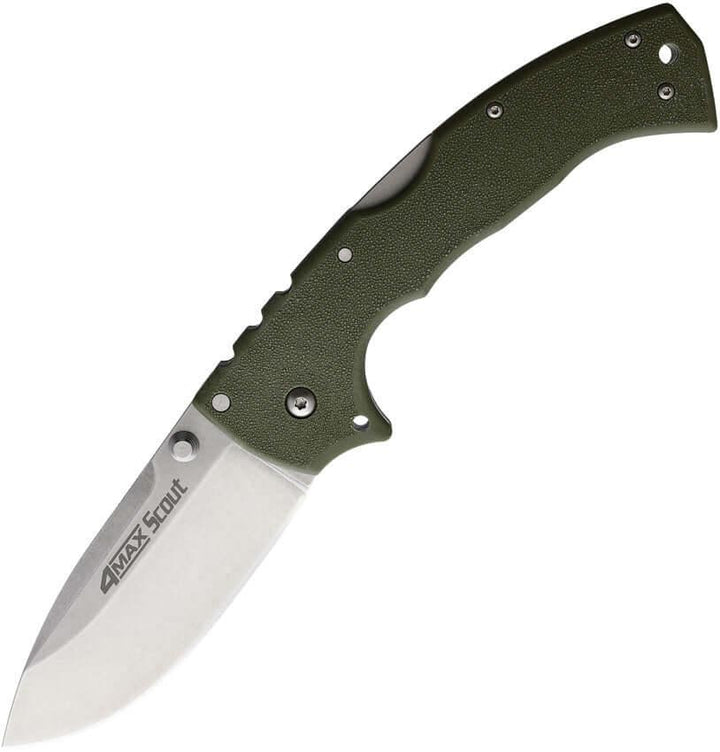 Cold Steel 4-Max Scout Lockback OD Green Griv-Ex Stonewash AUS10A - Knives.mx