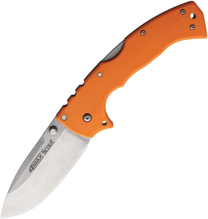Cold Steel 4-Max Scout Lockback Orange Griv-Ex Stonewash AUS10A - Knives.mx