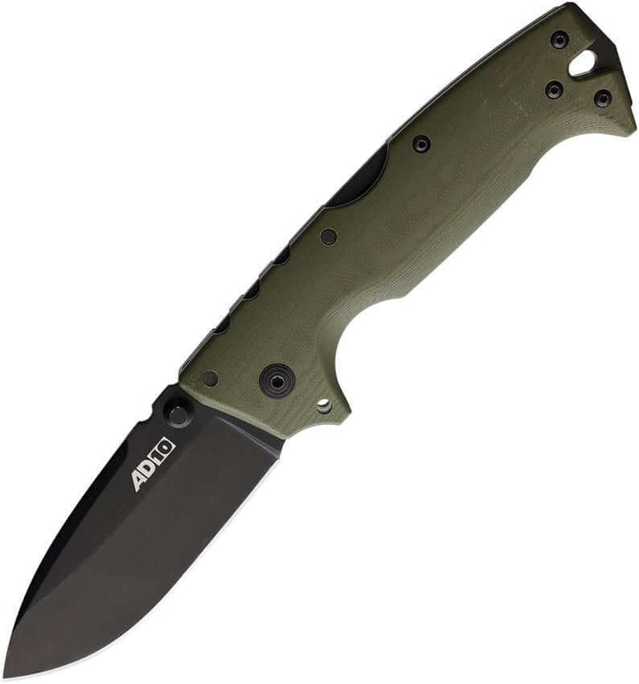 Cold Steel AD-10 Lockback OD Green G10 Black Drop Point S35VN - Knives.mx