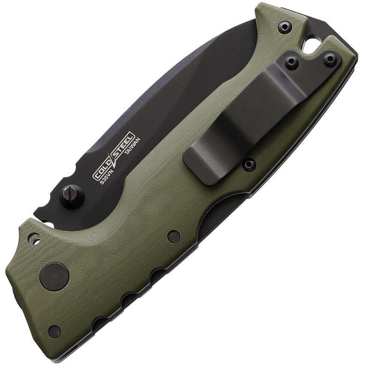 Cold Steel AD-10 Lockback OD Green G10 Black Drop Point S35VN - Knives.mx