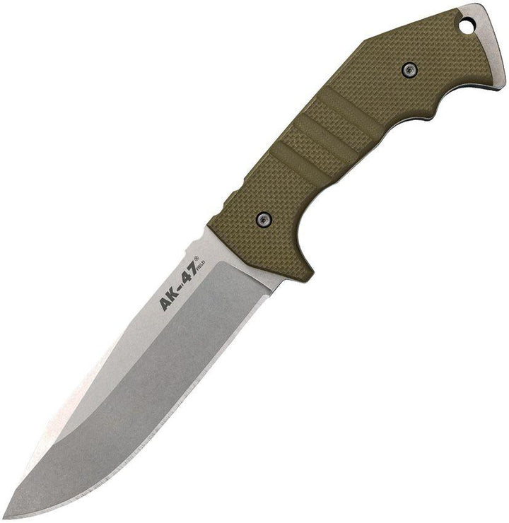Cold Steel AK-47 Field Knife OD Green Finger Grooved G10 Stonewash CPM-3V - Knives.mx