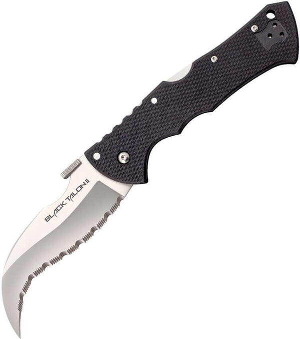 Cold Steel Black Talon II Lockback Black G10 Serrated Satin S35VN - Knives.mx