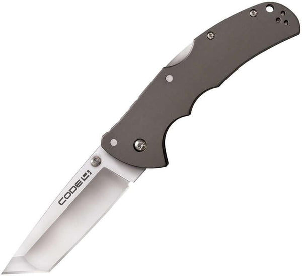 Cold Steel Code 4 Lockback Gray Matte Aluminum Satin Tanto S35VN - Knives.mx
