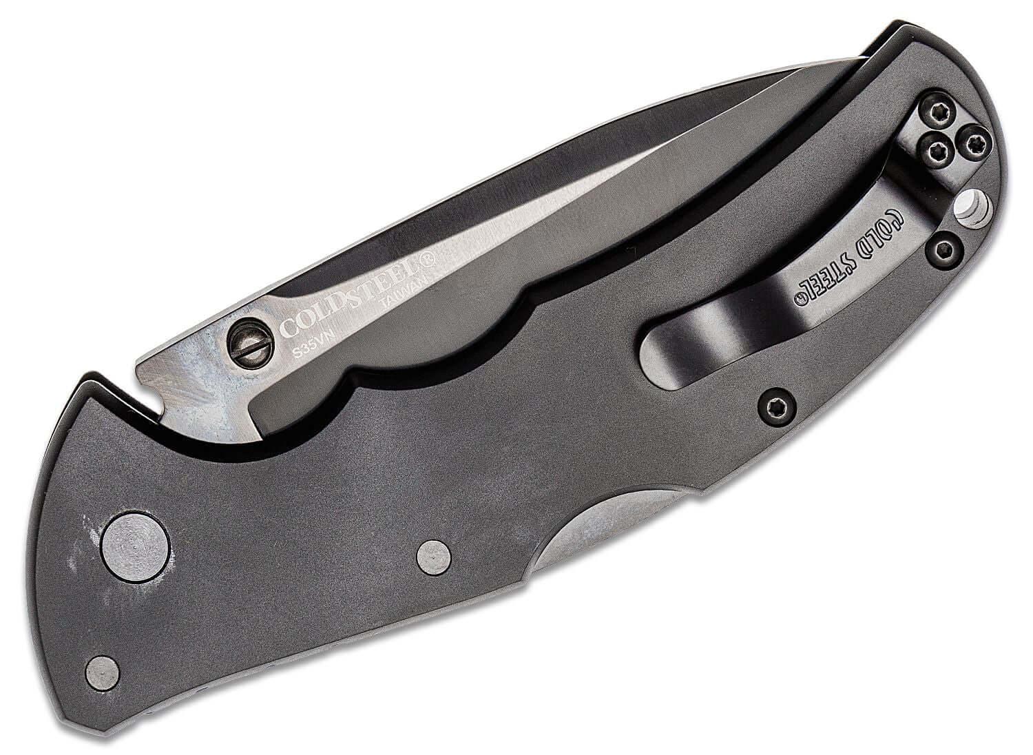 Cold Steel Code 4 Lockback Spear Point Black Aluminum S35VN - Knives.mx