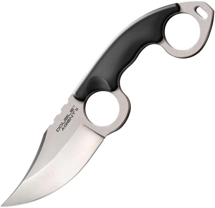 Cold Steel Double Agent II Black Griv-Ex Satin Clip Point AUS-8A - Knives.mx