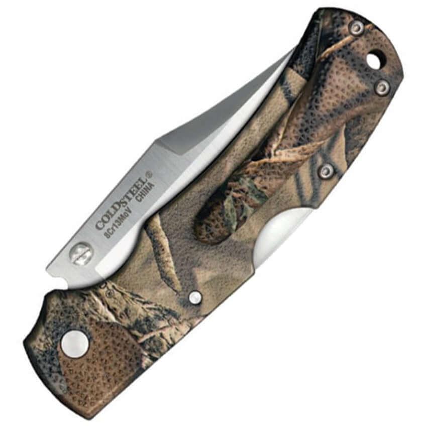 Cold Steel Double Safe Hunter Lockback Camo GRN Satin 8Cr14MoV - Knives.mx