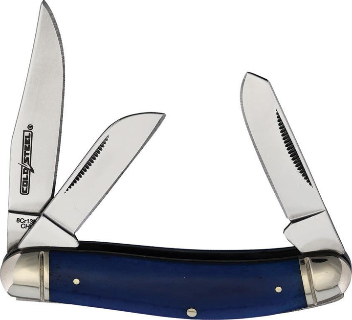 Cold Steel Gentleman's Stockman Blue Smooth Bone Mirror 8Cr13MoV - Knives.mx