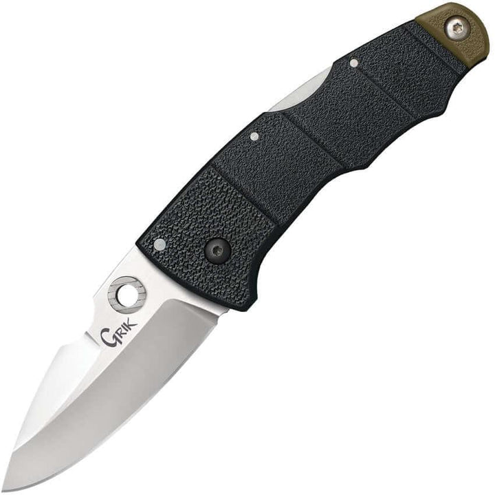 Cold Steel Grik Lockback Black & OD Green GRN Drop Point Satin AUS-8 - Knives.mx