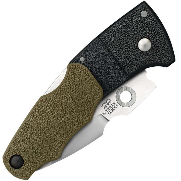 Cold Steel Grik Lockback Black & OD Green GRN Drop Point Satin AUS-8 - Knives.mx