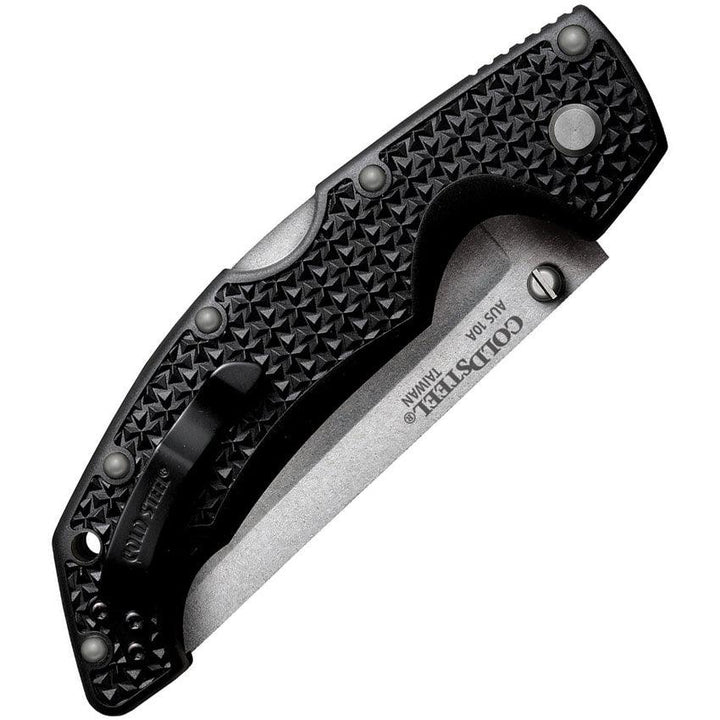 Cold Steel Large Voyager Lockback Black Griv-Ex Stonewash Serrated Tanto AUS-10A - Knives.mx