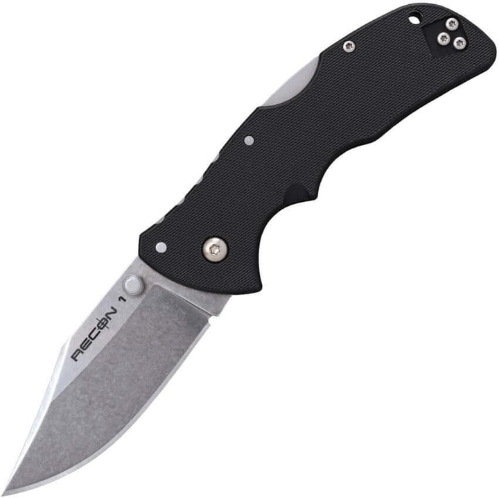 Cold Steel Mini Recon 1 Lockback Black GRN Stonewash Clip AUS-10A - Knives.mx
