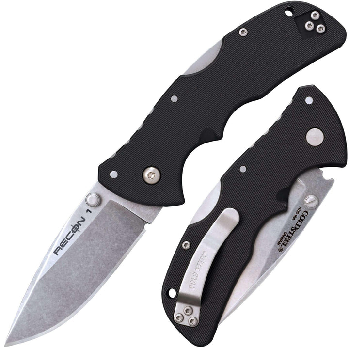 Cold Steel Mini Recon 1 Lockback Black GRN Stonewash Spear AUS-10A - Knives.mx