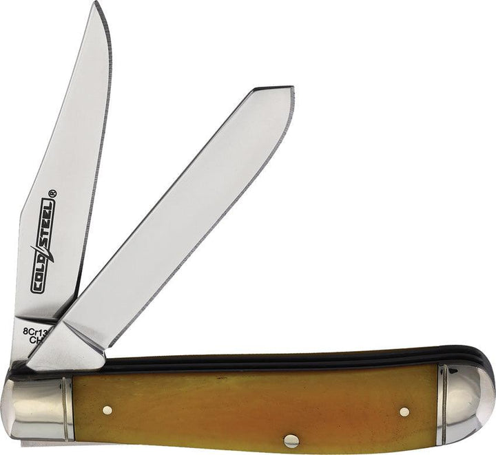 Cold Steel Mini Trapper Brown Smooth Bone Mirror 8Cr13MoV - Knives.mx