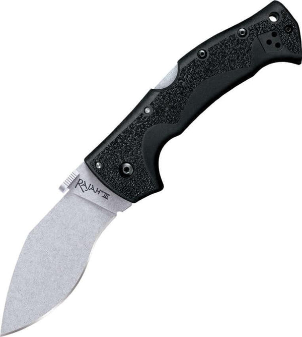 Cold Steel Rajah 3 Lockback Black Griv-Ex Stonewash AUS-10A - Knives.mx