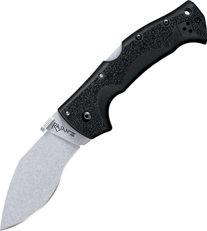 Cold Steel Rajah 3 Lockback Black Griv-Ex Stonewash AUS-10A - Knives.mx