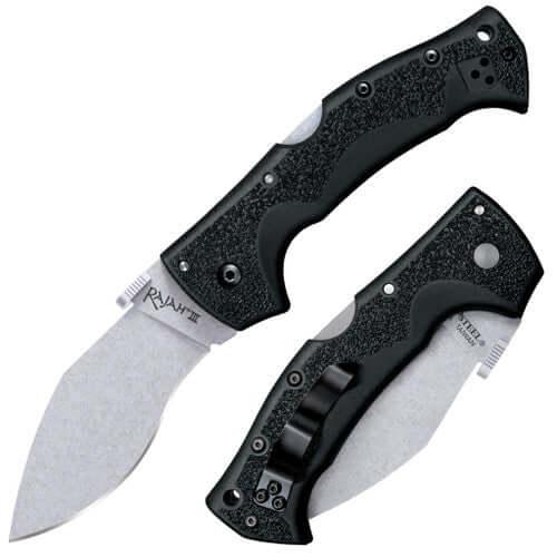 Cold Steel Rajah 3 Lockback Black Griv-Ex Stonewash AUS-10A - Knives.mx