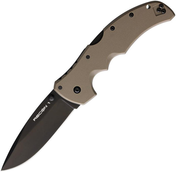 Cold Steel Recon 1 Lockback Dark Earth G10 Black DLC Coated Spear Point S35VN - Knives.mx