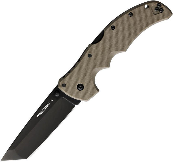 Cold Steel Recon 1 Lockback Dark Earth G10 Tanto Black DLC Coated S35VN - Knives.mx