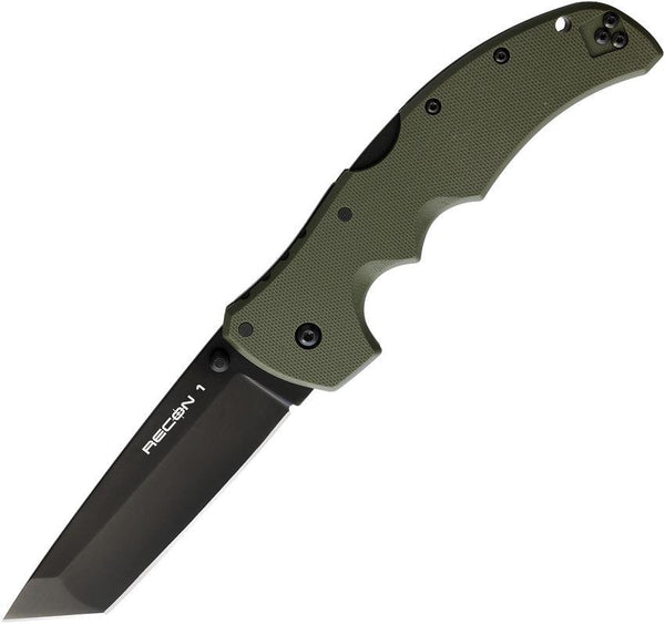 Cold Steel Recon 1 Lockback OD Green G10 Tanto Black DLC Coated S35VN - Knives.mx