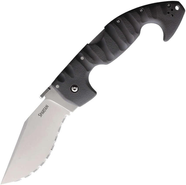 Cold Steel Spartan Lockback Gray Griv-Ex Stonewashed Serrated AUS-10A - Knives.mx
