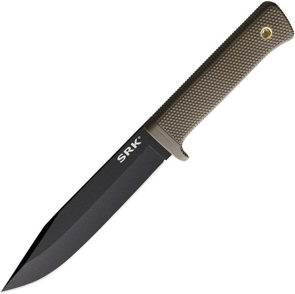 Cold Steel SRK Fixed Blade Dark Earth Tuff-Ex Black Coated Clip Point SK5 - Knives.mx