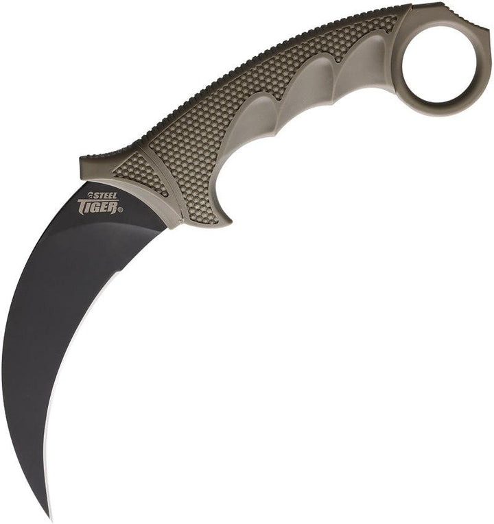 Cold Steel Steel Tiger Karambit Dark Earth Griv-Ex Black AUS-8A - Knives.mx