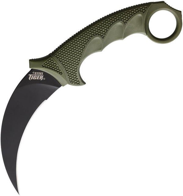 Cold Steel Steel Tiger Karambit OD Green Griv-Ex Black AUS-8A - Knives.mx