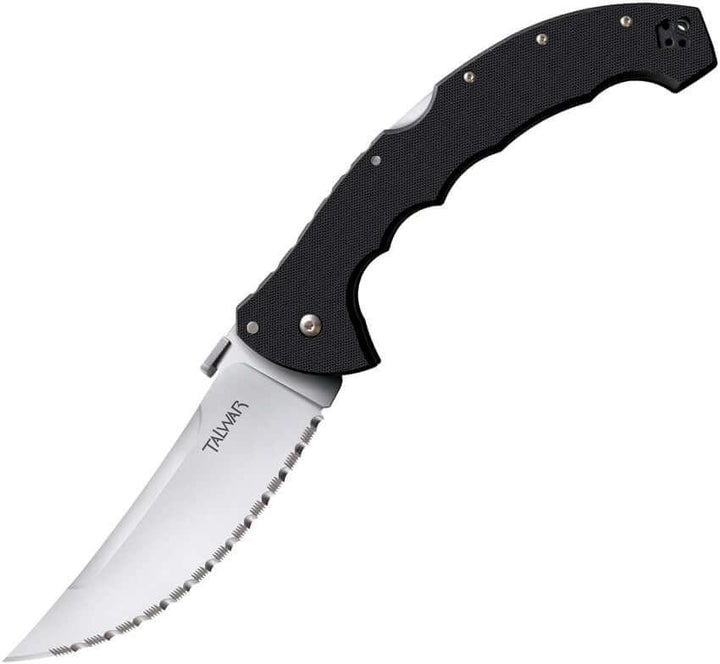 Cold Steel Talwar Lockback Black G10 Serrated Upswept Satin S35VN - Knives.mx