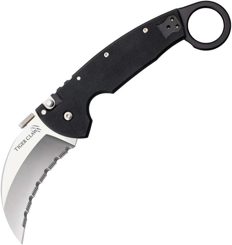 Cold Steel Tiger Claw Lockback Black G10 Serrated CTS-XHP - Knives.mx