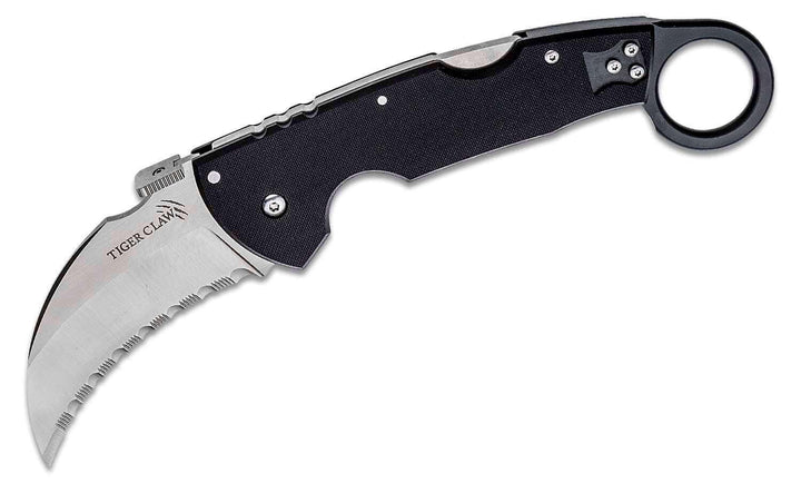 Cold Steel Tiger Claw Lockback Black G10 Serrated CTS-XHP - Knives.mx