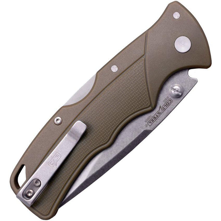 Cold Steel Verdict Lockback Flat Dark Earth GFN Stonewash Spear Point 4116 Stainless Blade - Knives.mx