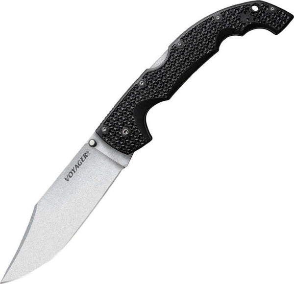 Cold Steel Voyager XL Lockback Black Griv-Ex Stonewash Plain Clip Point AUS-10A - Knives.mx