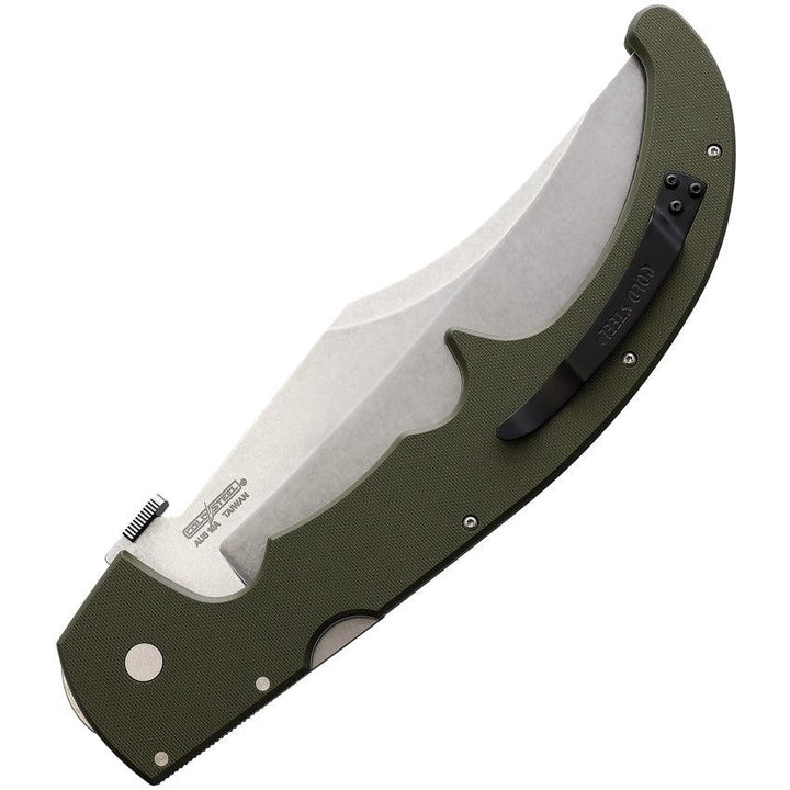 Cold Steel XL Espada Lockback OD Green G10 Stonewash AUS-10A - Knives.mx