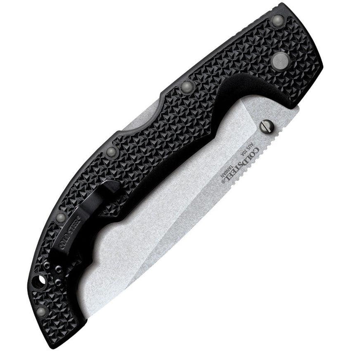 Cold Steel XL Voyager Lockback Black Griv-Ex Stonewash Drop Point AUS-10A - Knives.mx