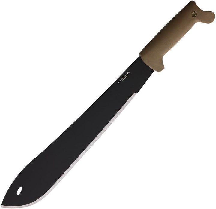 Condor Bolo Machete Tan Polypropylene Black Powder Coated 1075HC - Knives.mx