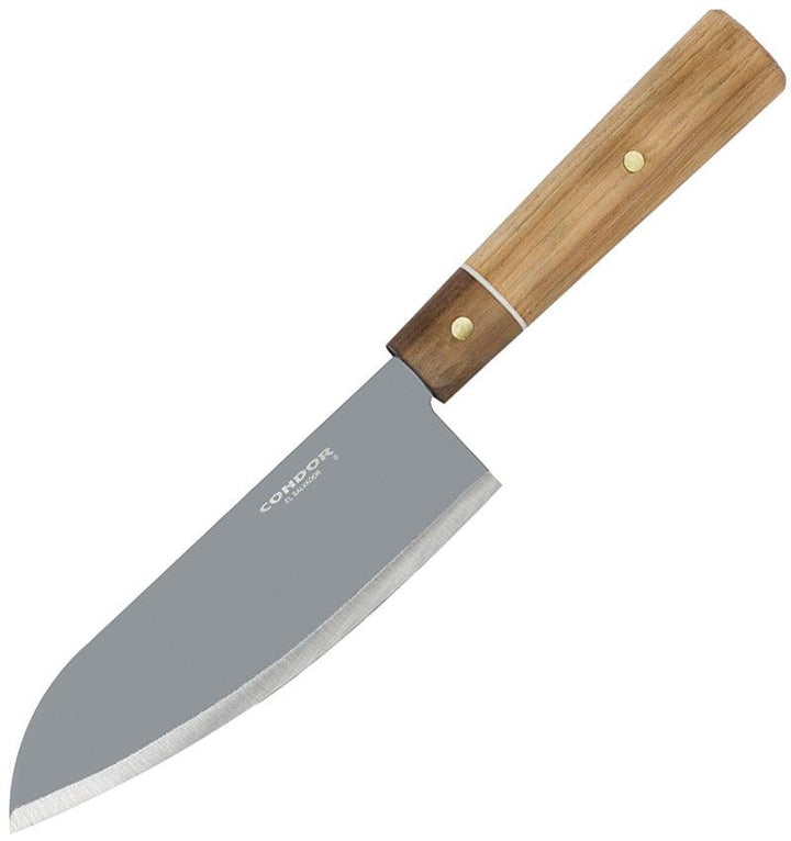 Condor Kondoru Santoku Knife Hickory & Walnut Blasted Satin 1095HC - Knives.mx