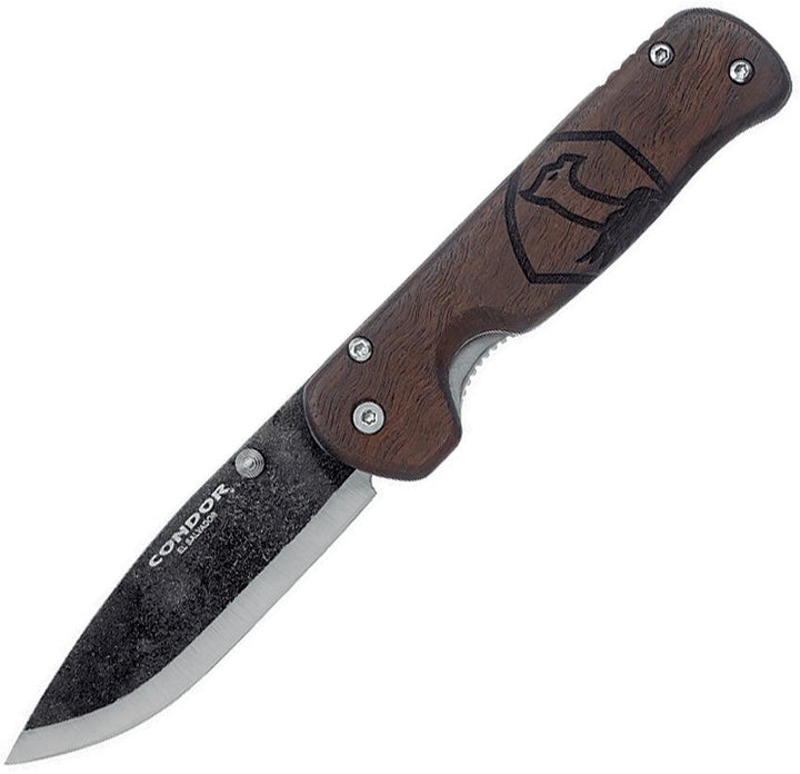 Condor Krakatoa Framelock Walnut w Stainless 1095HC - Knives.mx