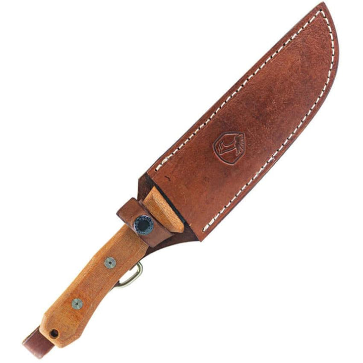 Condor Mountain Pass Camp Knife Natural Canvas Micarta 1095HC - Knives.mx