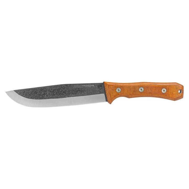 Condor Mountain Pass Camp Knife Natural Canvas Micarta 1095HC - Knives.mx