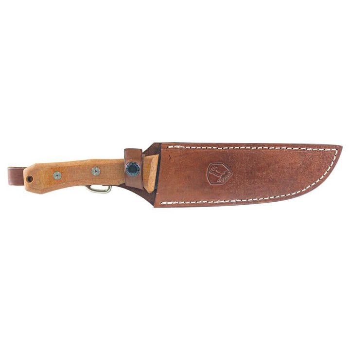 Condor Mountain Pass Camp Knife Natural Canvas Micarta 1095HC - Knives.mx