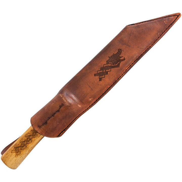 Condor Norse Dragon Seax Knife Burnt American Hickory Natural 1095HC - Knives.mx