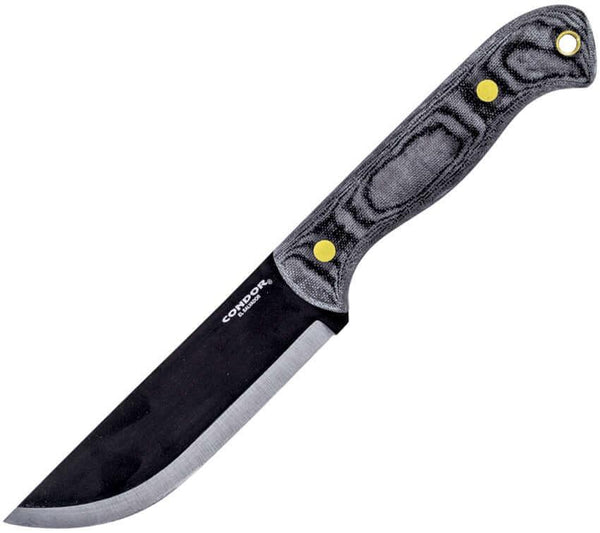 Condor SBK Knife Black Linen Micarta Powder Coated 1075HC - Knives.mx