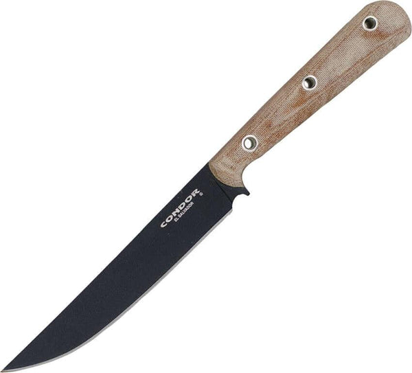 Condor Skirmish Knife Natural Canvas Micarta Black 1075HC - Knives.mx