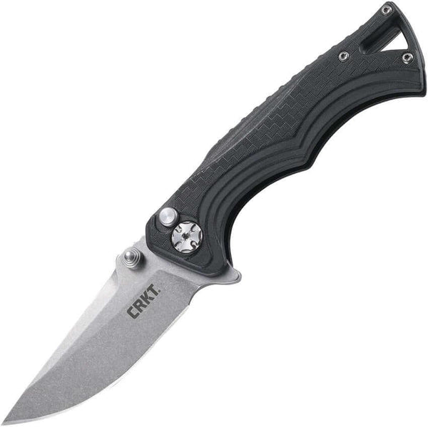 CRKT BT Fighter Button Lock Black GRN Drop SW 8Cr13MoV - Knives.mx