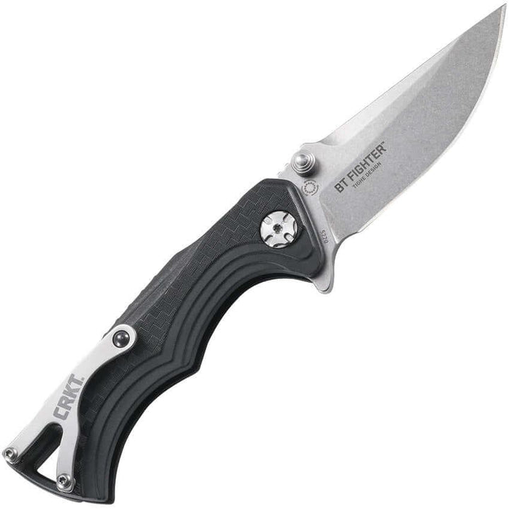 CRKT BT Fighter Button Lock Black GRN Drop SW 8Cr13MoV - Knives.mx